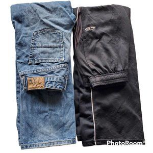 Boys pajamas bundle, one one-piece and 4 pj pants, size 8, 5 total items